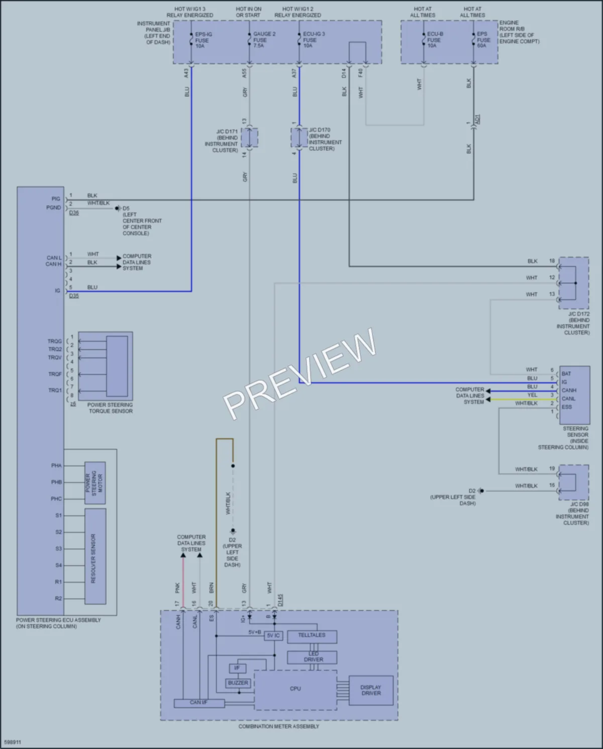 2018 Toyota Sienna Electronic Power Steering wiring diagram preview