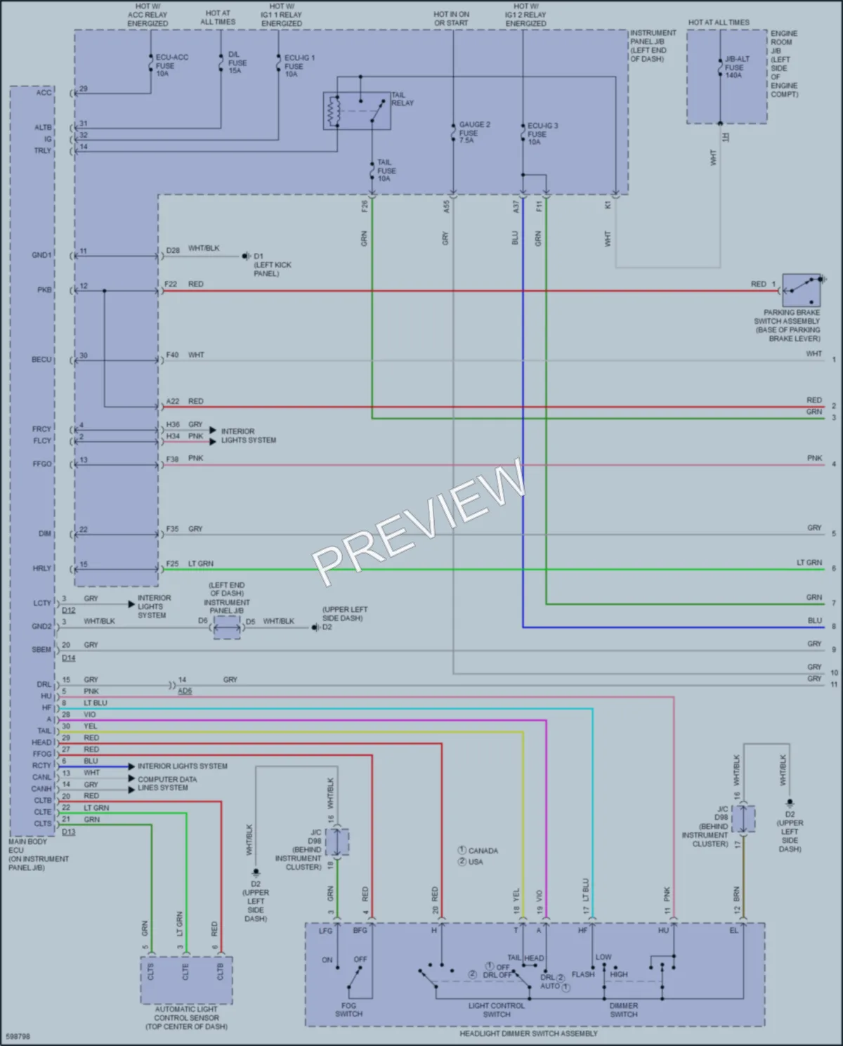 2018 Toyota Sienna Headlights wiring diagram preview