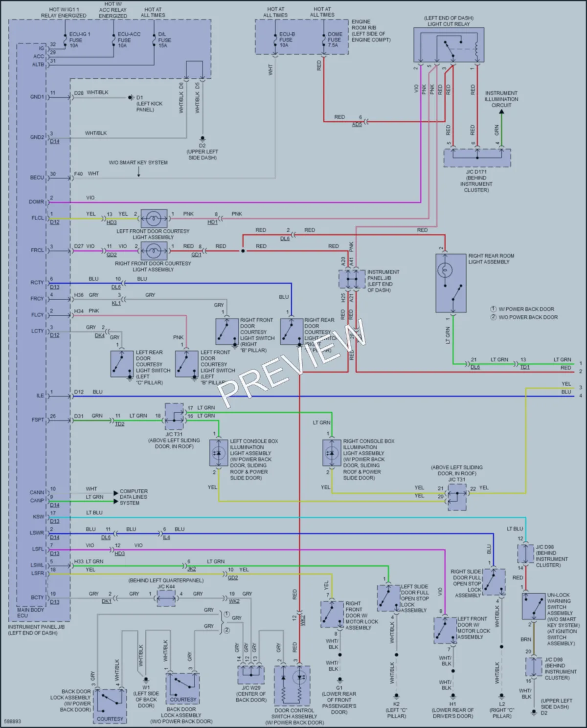 2018 Toyota Sienna Interior Lights wiring diagram preview
