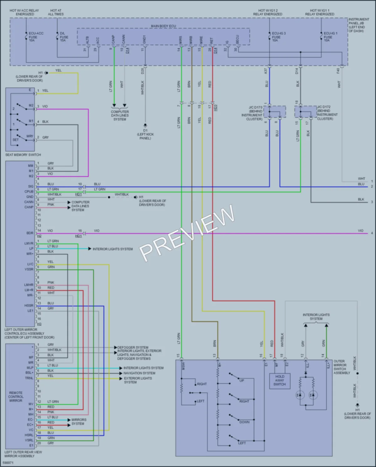 2018 Toyota Sienna Memory Systems wiring diagram preview