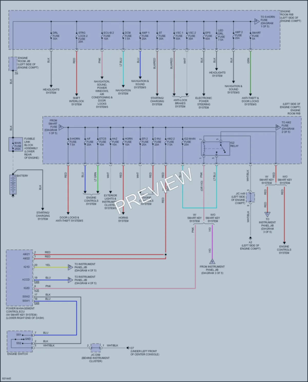 2018 Toyota Sienna Power Distribution wiring diagram preview