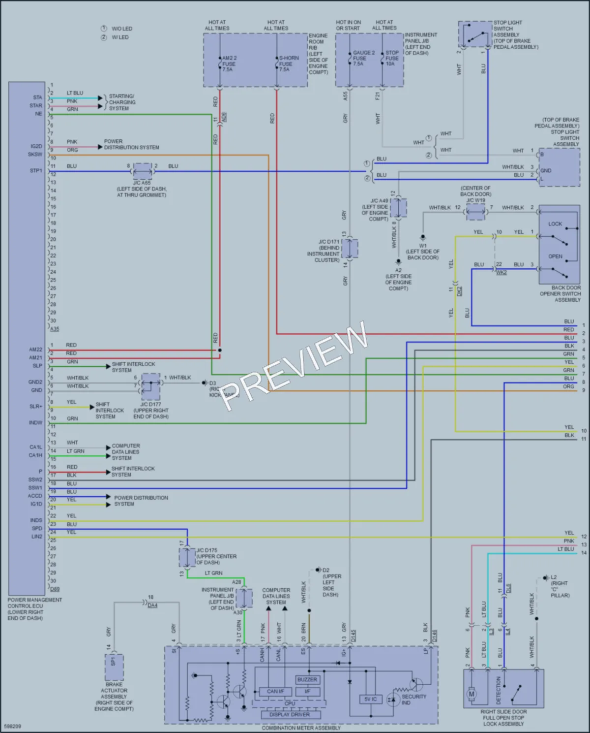 2018 Toyota Sienna Power Door Locks wiring diagram preview