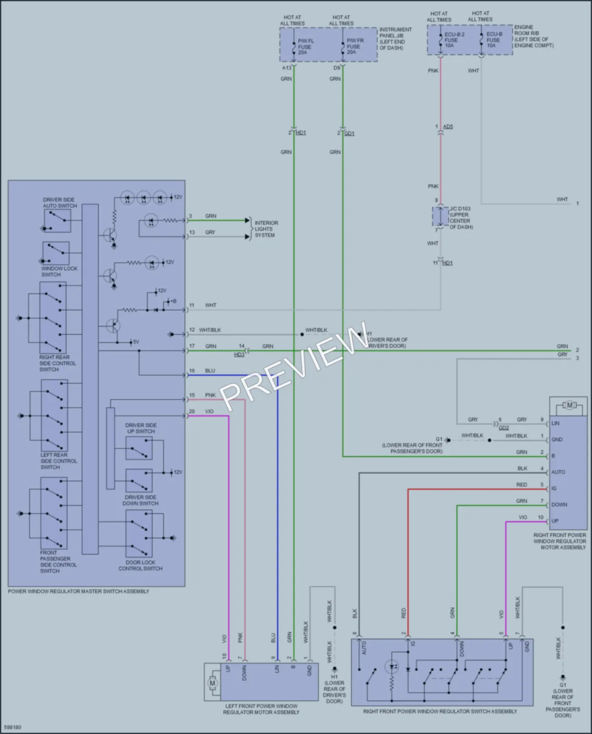 2018 Toyota Sienna Power Windows wiring diagram preview