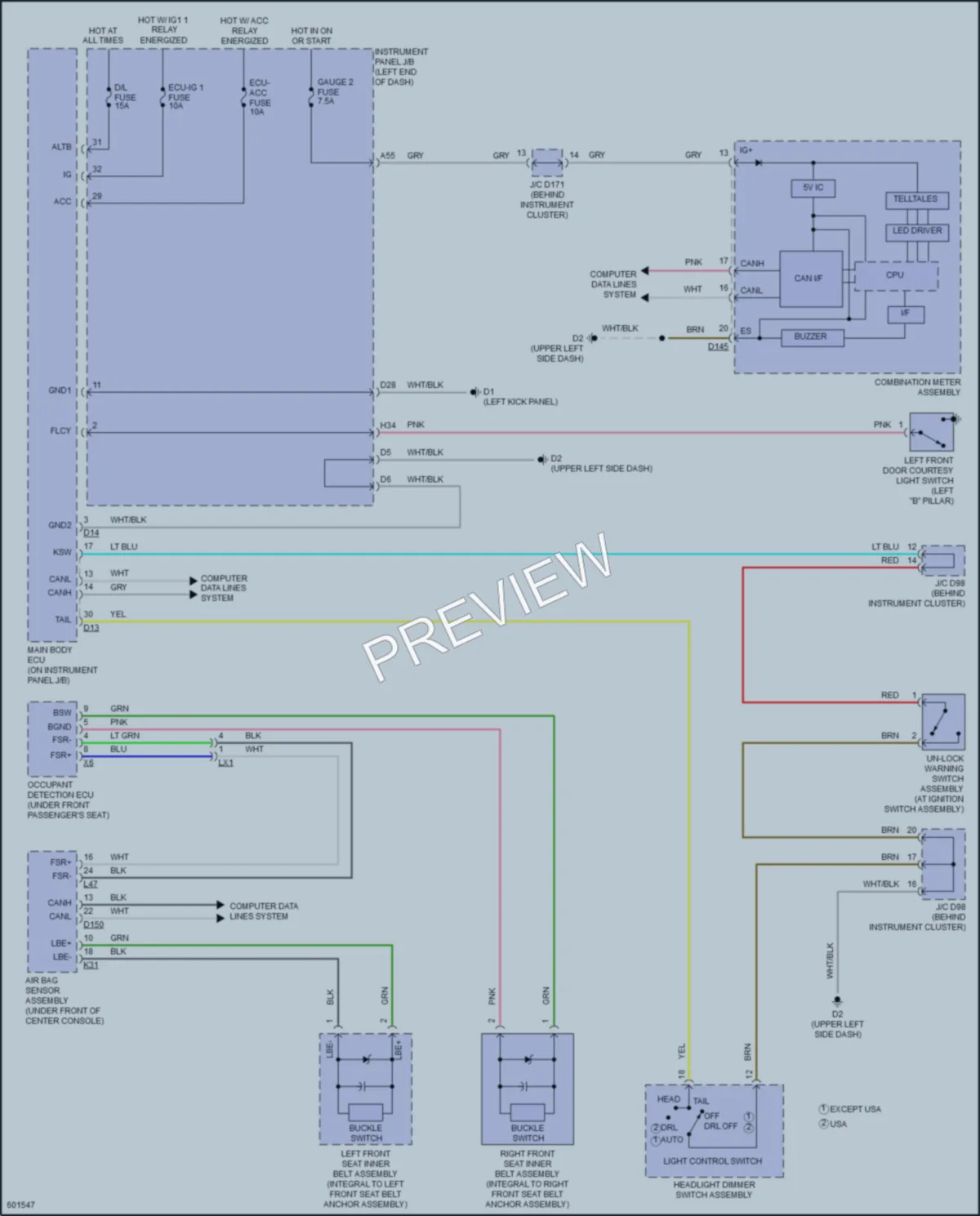 2018 Toyota Sienna Warning Systems wiring diagram preview