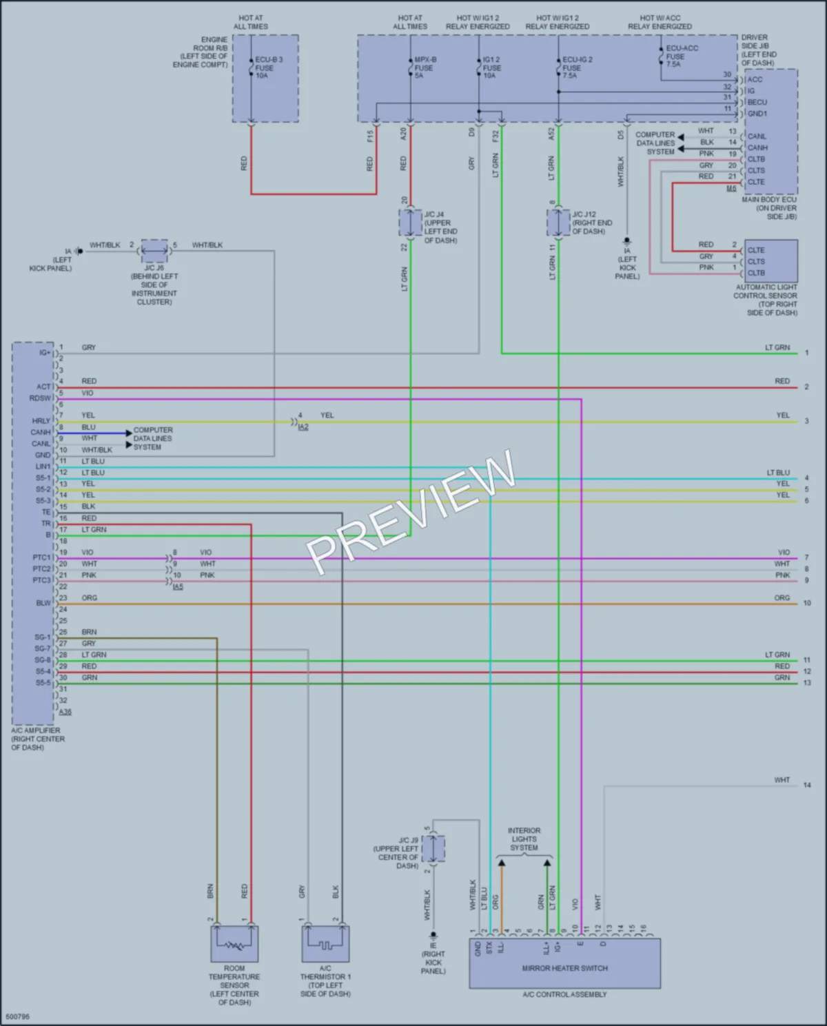2018 Toyota Tacoma Air Conditioning wiring diagram preview