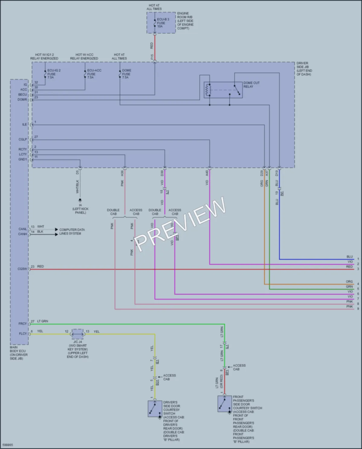 2018 Toyota Tacoma Interior Lights wiring diagram preview