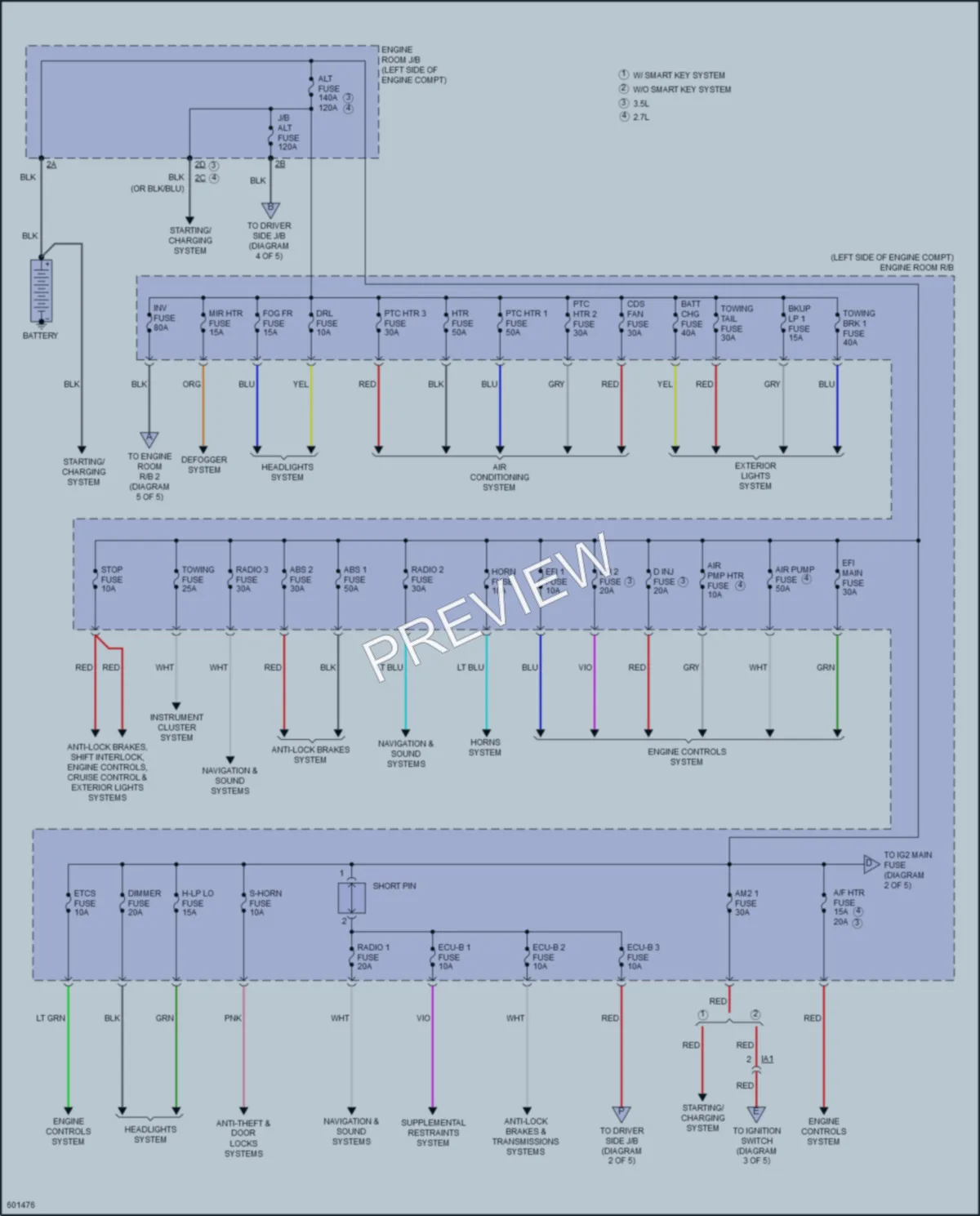 2018 Toyota Tacoma Power Distribution wiring diagram preview
