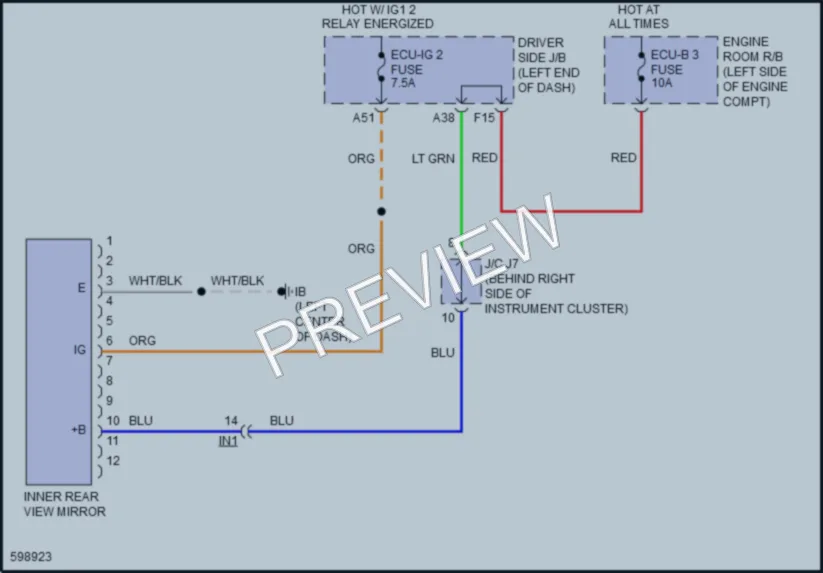 2018 Toyota Tacoma Power Mirrors wiring diagram preview