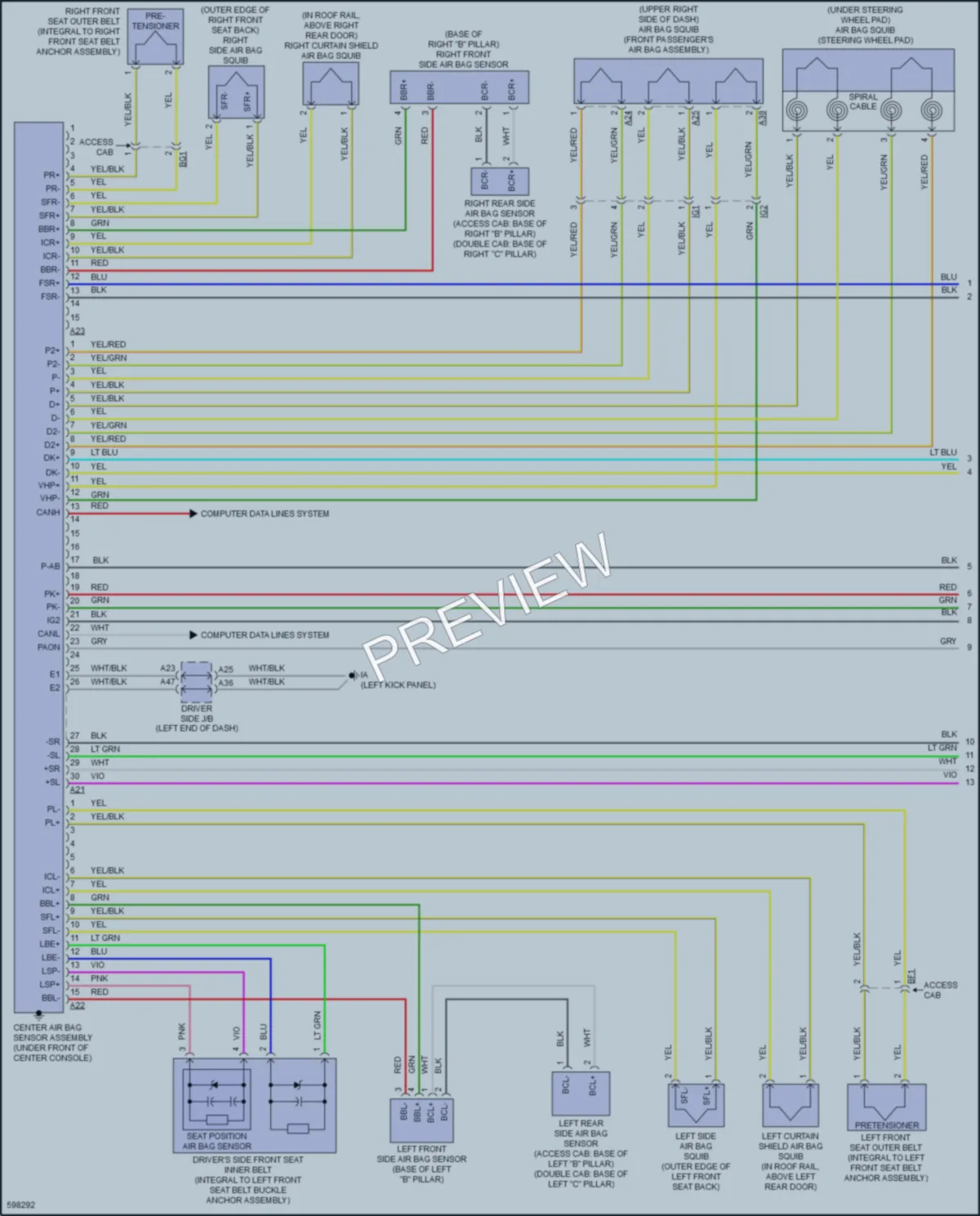 2018 Toyota Tacoma Supplemental Restraints wiring diagram preview