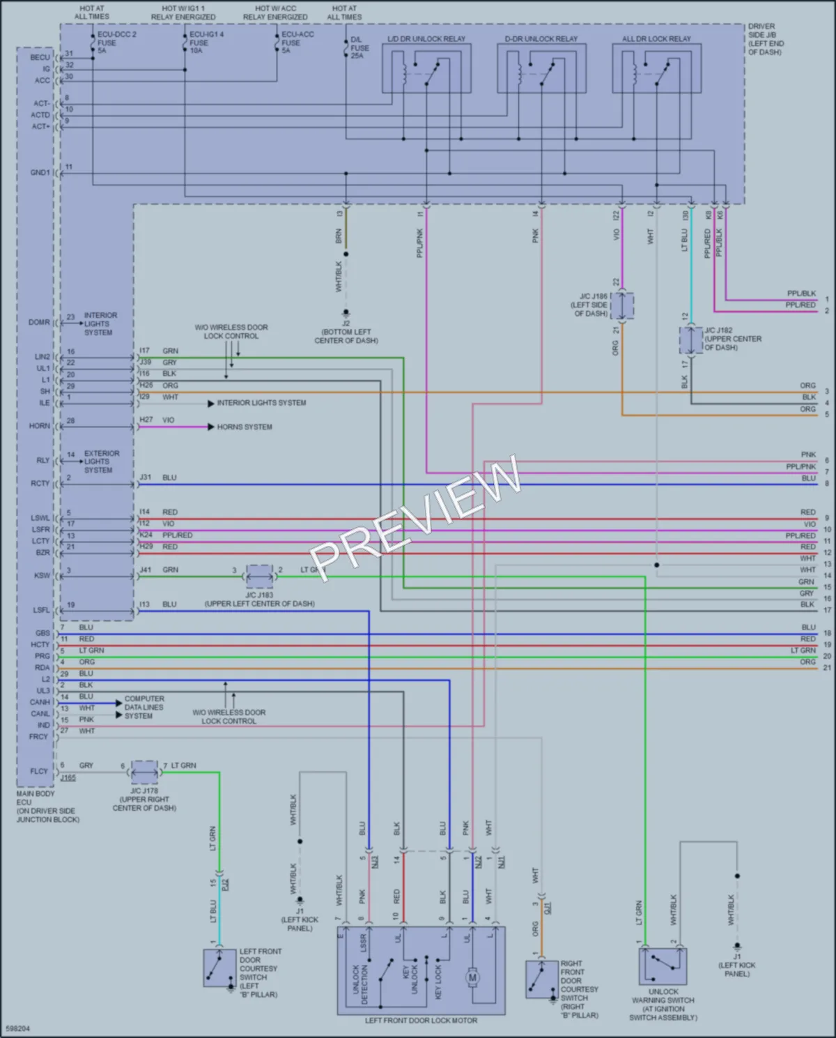 2018 Toyota Tundra Power Door Locks wiring diagram preview