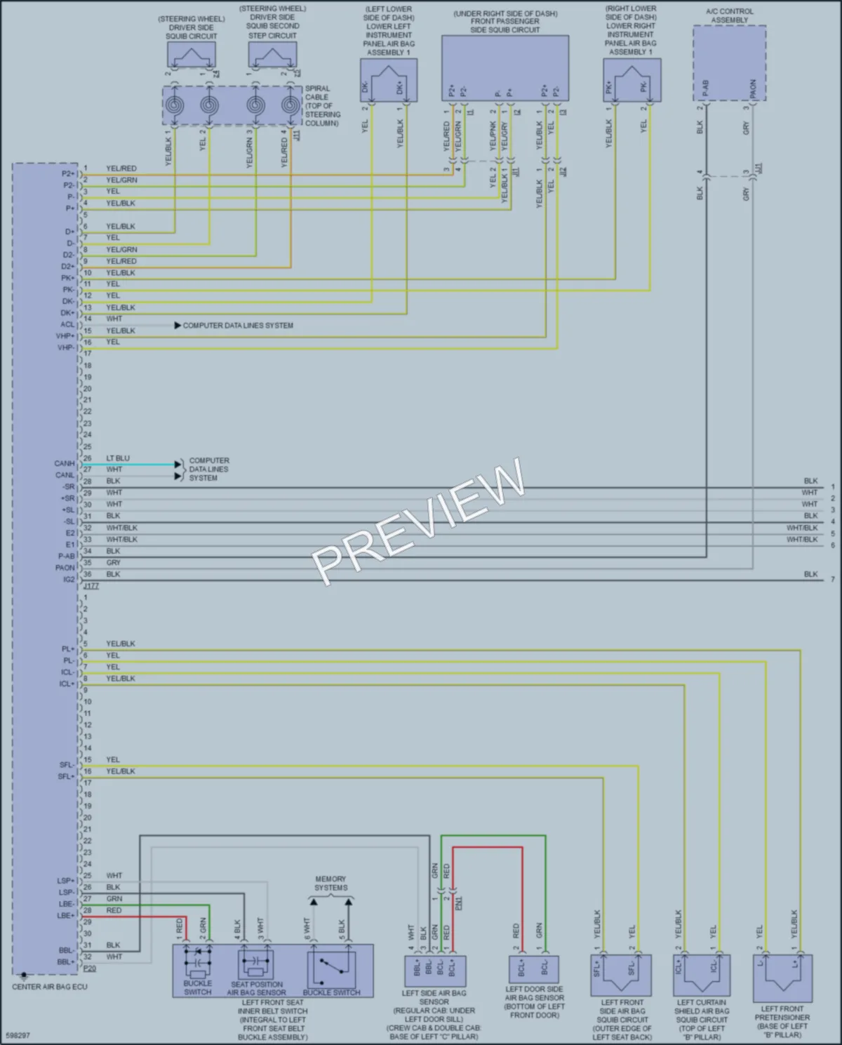 2018 Toyota Tundra Supplemental Restraints wiring diagram preview