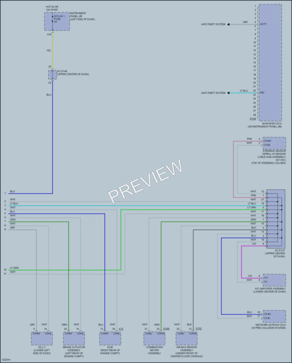 2018 Toyota Yaris Body Control Modules wiring diagram preview