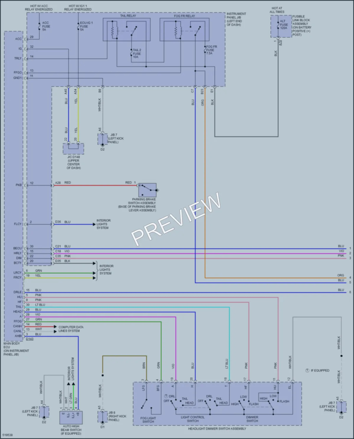 2018 Toyota Yaris Headlights wiring diagram preview
