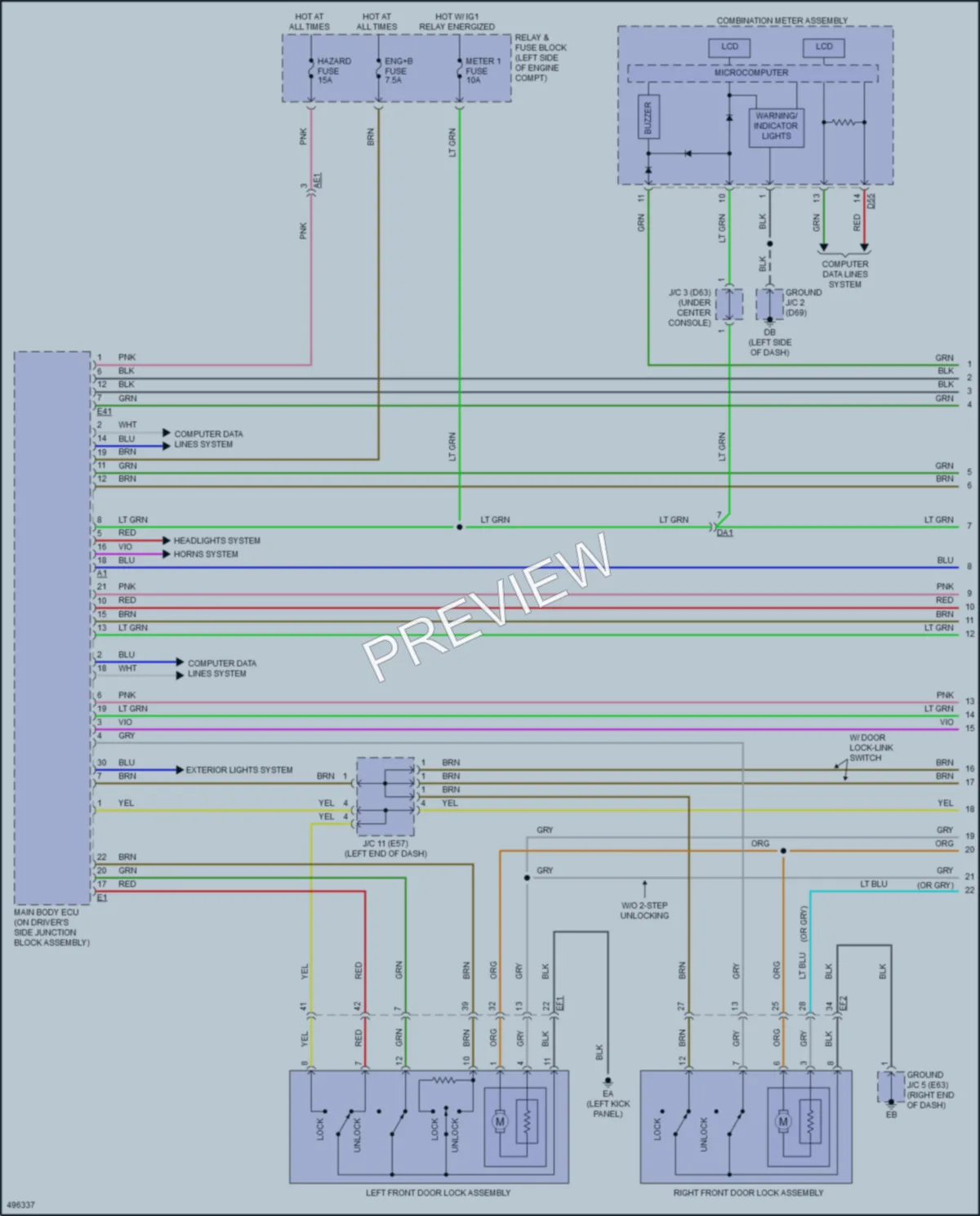 2018 Toyota YarisiA Power Door Locks wiring diagram preview