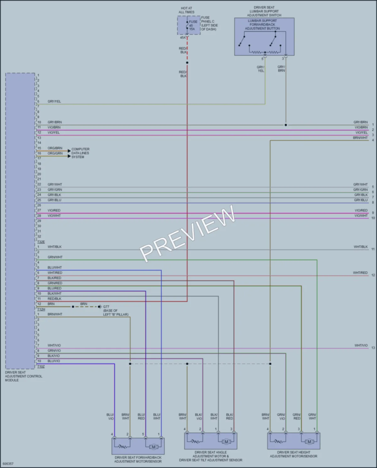 2018 Volkswagen Atlas Memory Systems wiring diagram preview