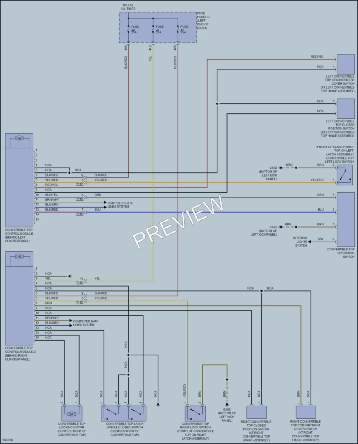 2018 Volkswagen Beetle Power Top Sunroof wiring diagram preview