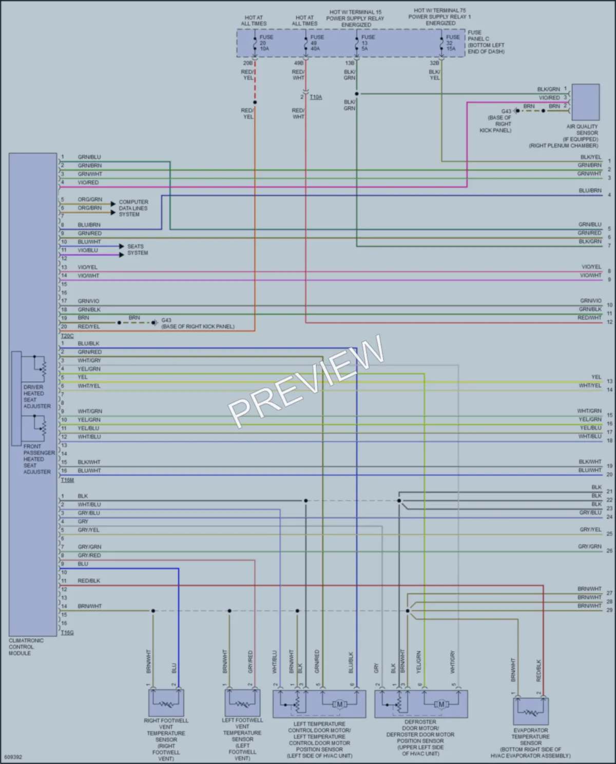 2018 Volkswagen GLI Air Conditioning wiring diagram preview