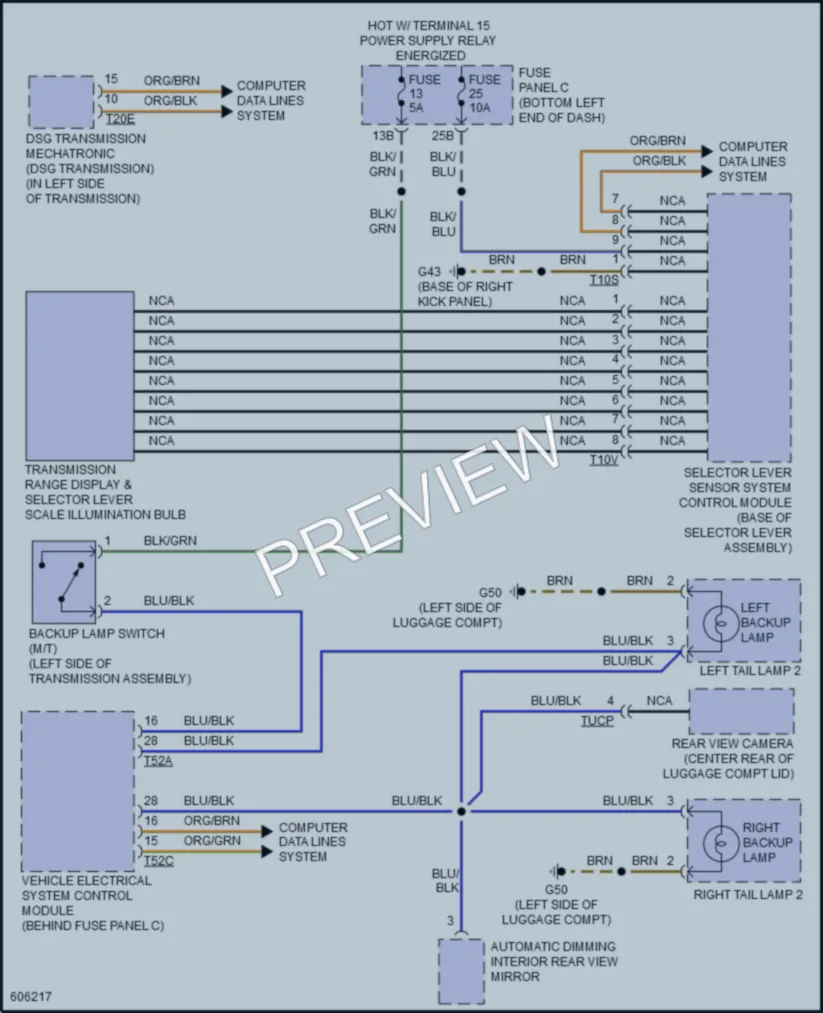 2018 Volkswagen GLI Exterior Lights wiring diagram preview