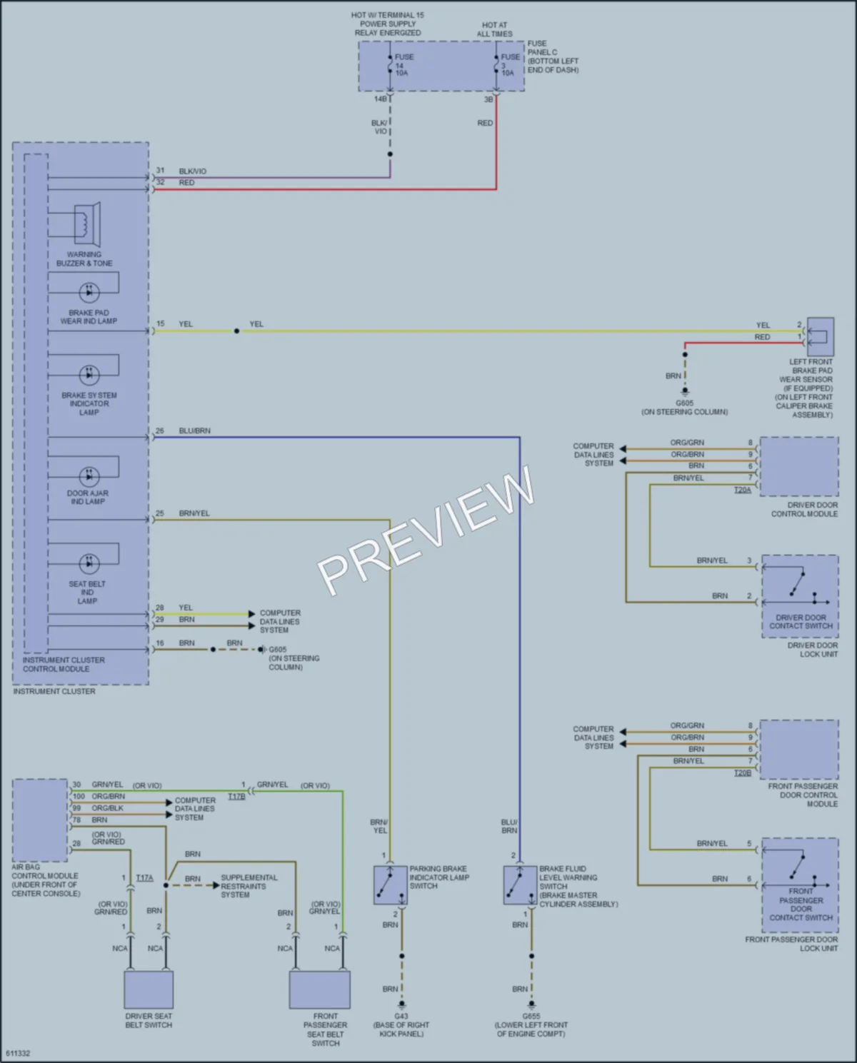 2018 Volkswagen GLI Warning Systems wiring diagram preview