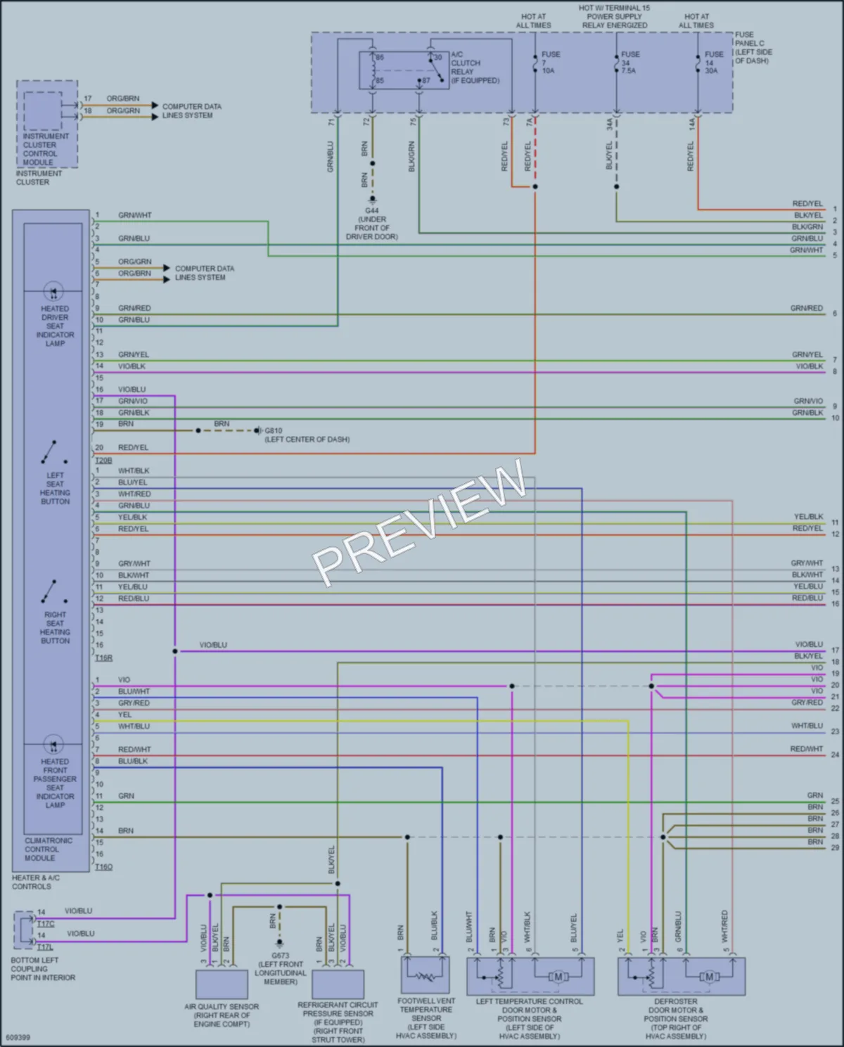 2018 Volkswagen GolfGTI Air Conditioning wiring diagram preview
