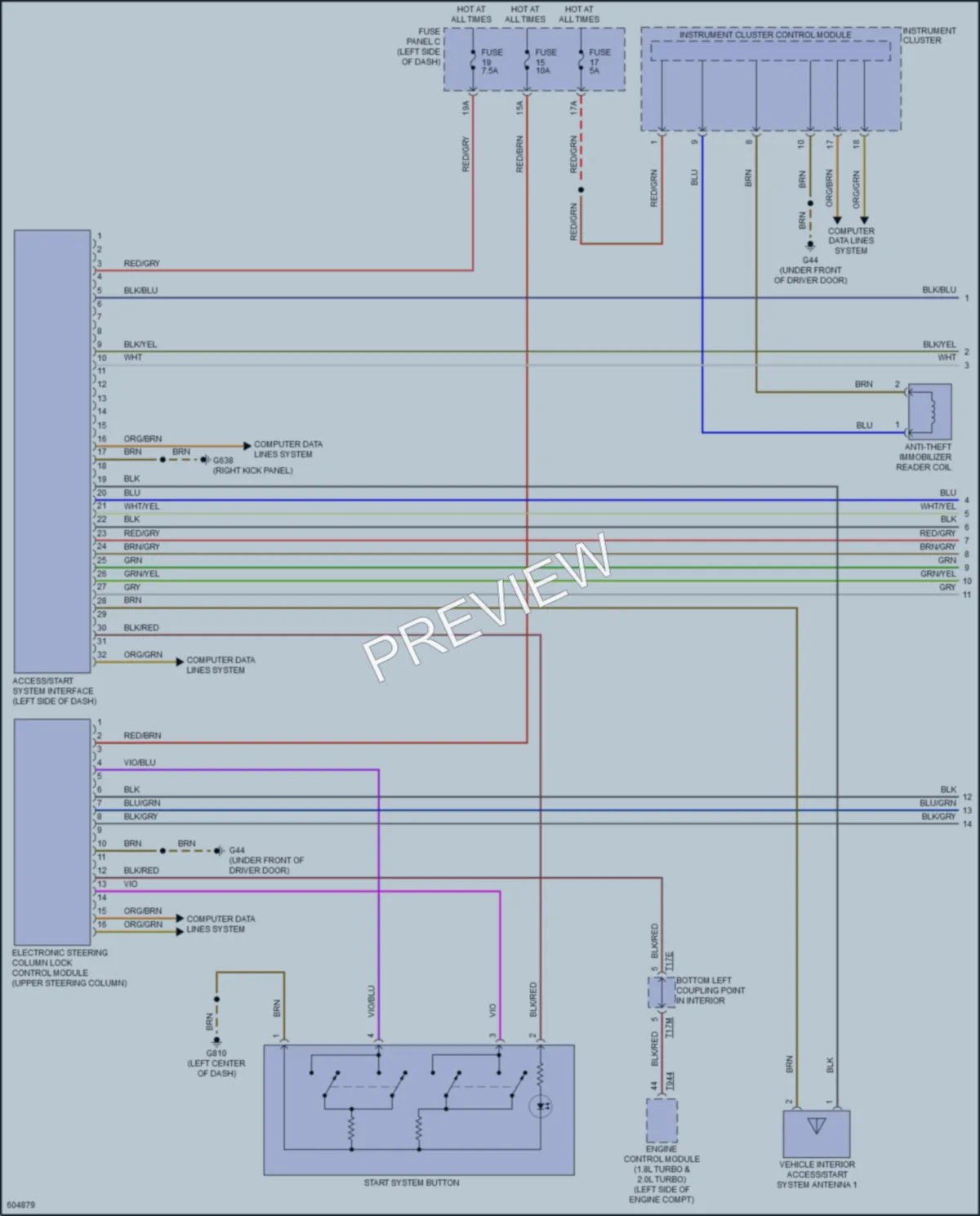 2018 Volkswagen GolfGTI Anti Theft wiring diagram preview