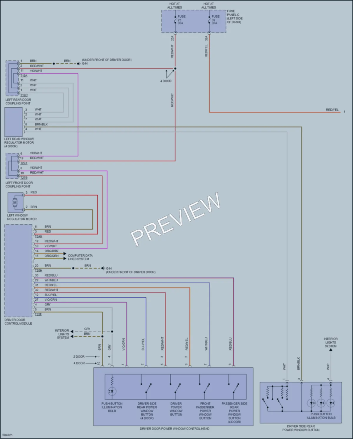 2018 Volkswagen GolfGTI Power Windows wiring diagram preview