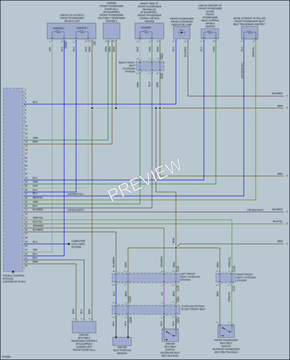 2018 Volkswagen GolfGTI Supplemental Restraints wiring diagram preview