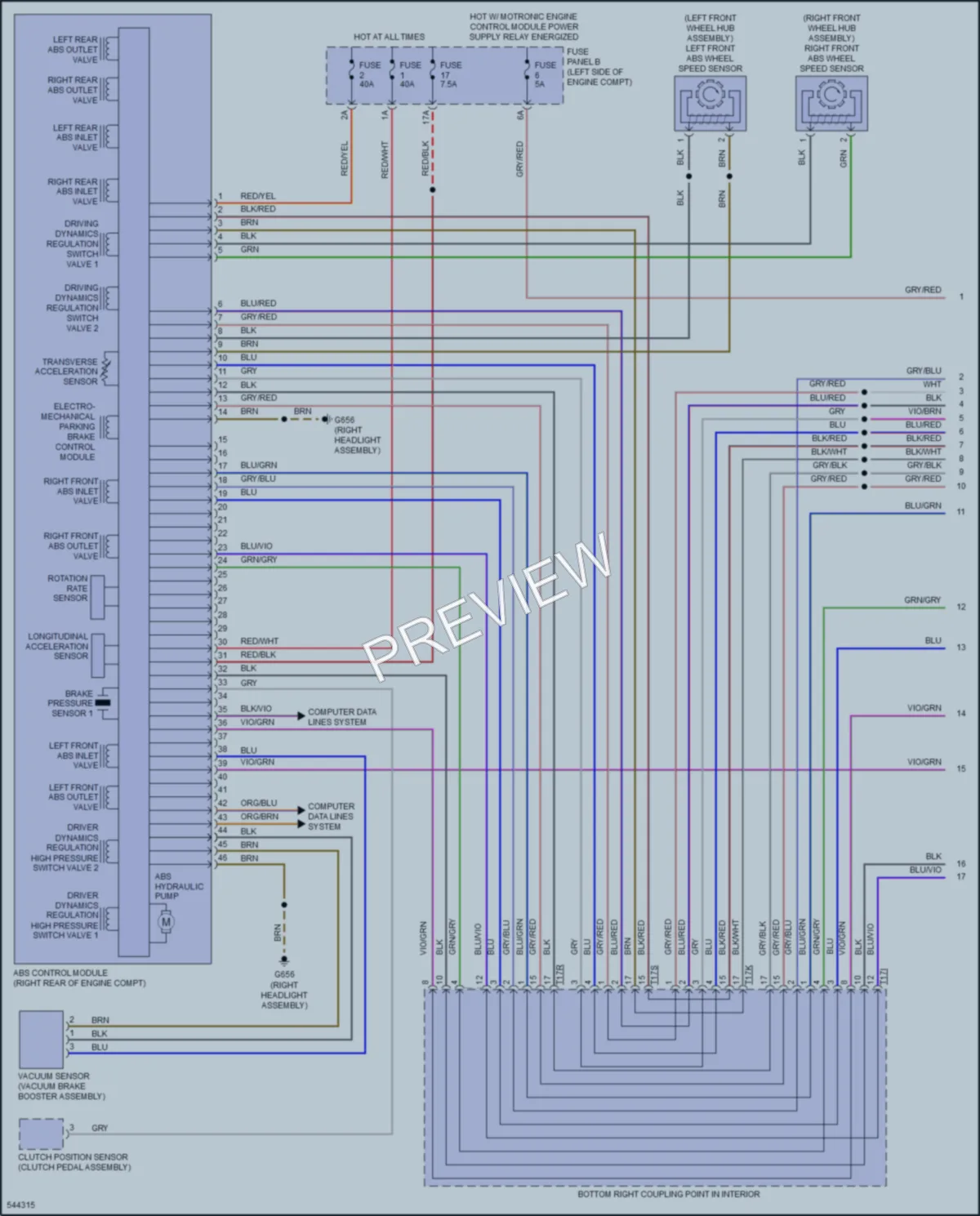 2018 Volkswagen GolfR Anti Lock Brakes wiring diagram preview