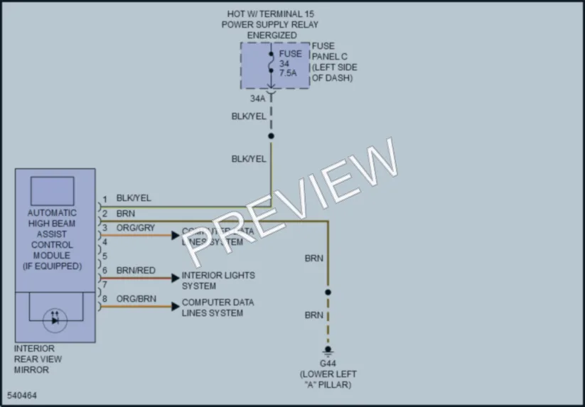2018 Volkswagen GolfR Power Mirrors wiring diagram preview