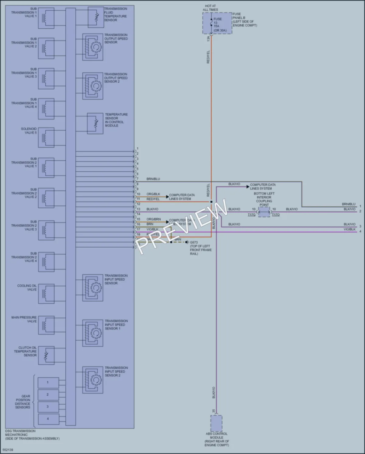 2018 Volkswagen GolfR Transmission wiring diagram preview