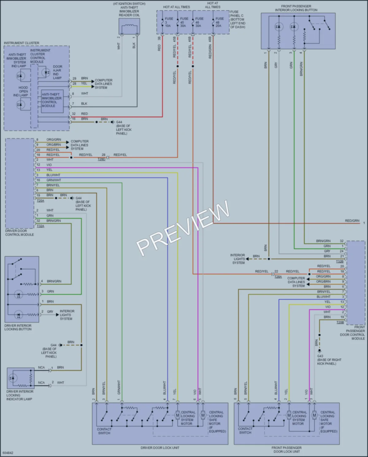 2018 Volkswagen Jetta Power Door Locks wiring diagram preview