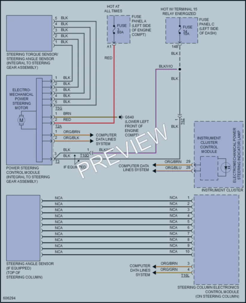 2018 Volkswagen Passat Electronic Power Steering wiring diagram preview