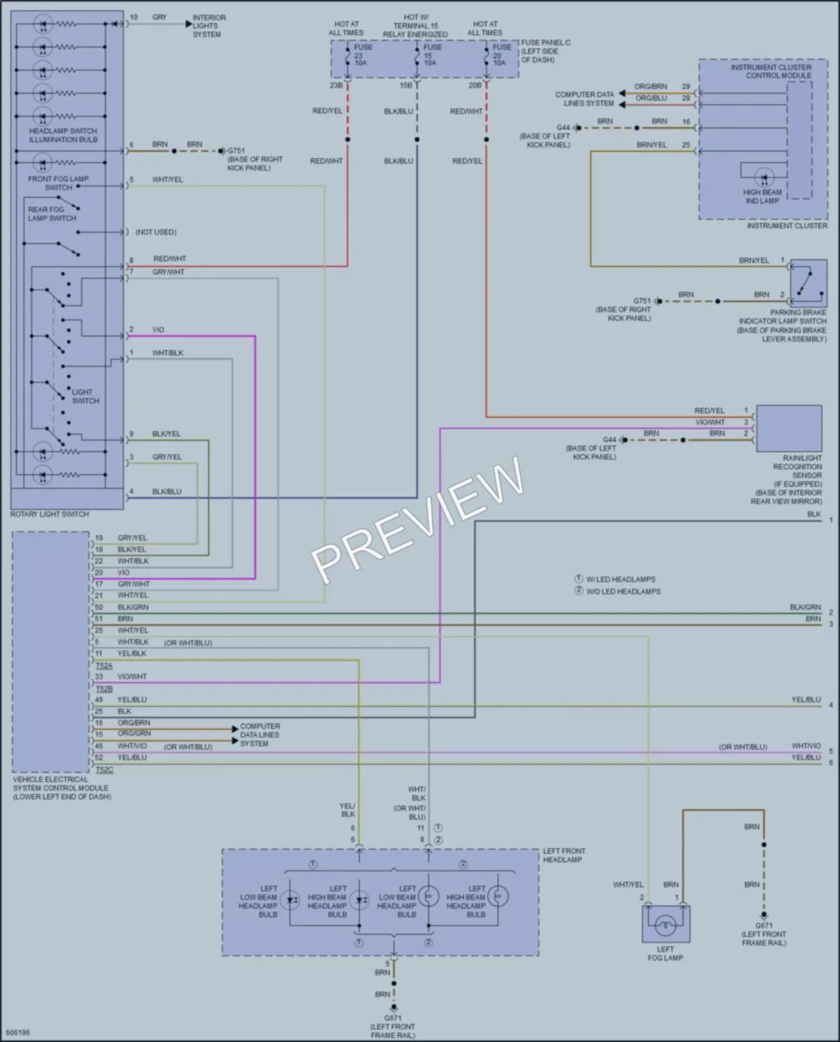 2018 Volkswagen Passat Headlights wiring diagram preview