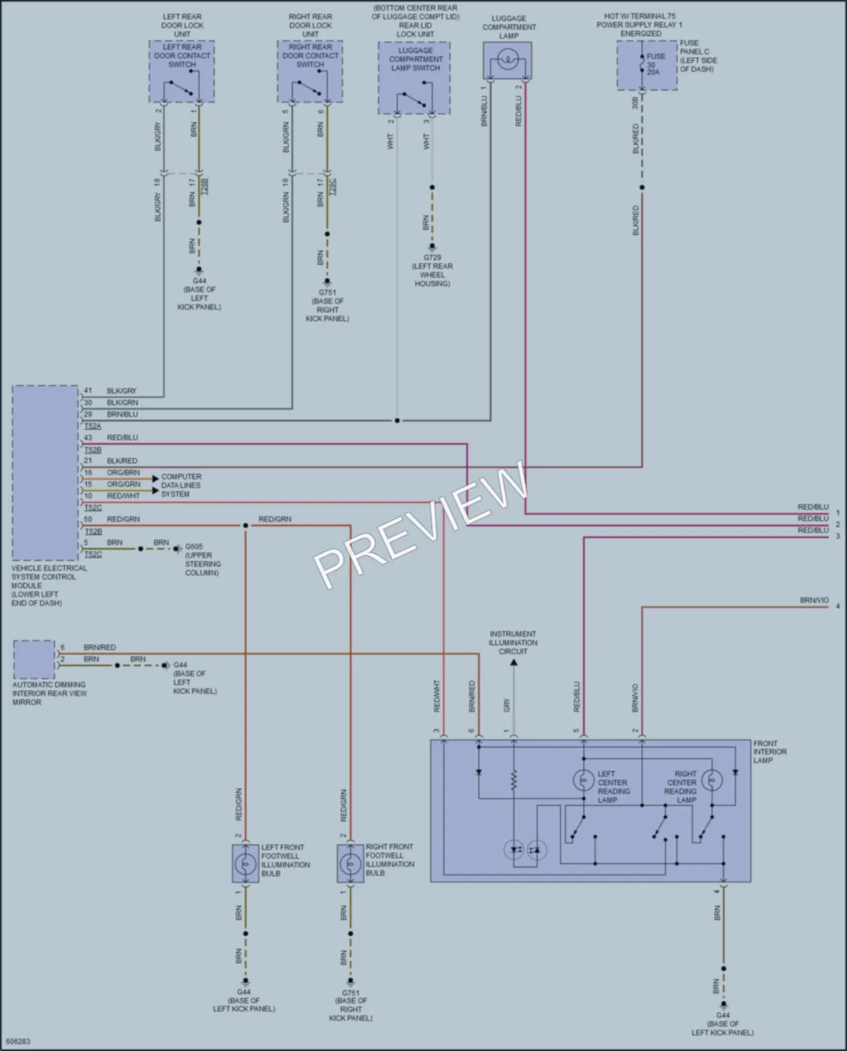 2018 Volkswagen Passat Interior Lights wiring diagram preview