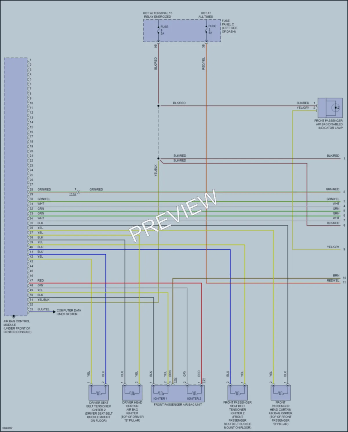 2018 Volkswagen Passat Supplemental Restraints wiring diagram preview