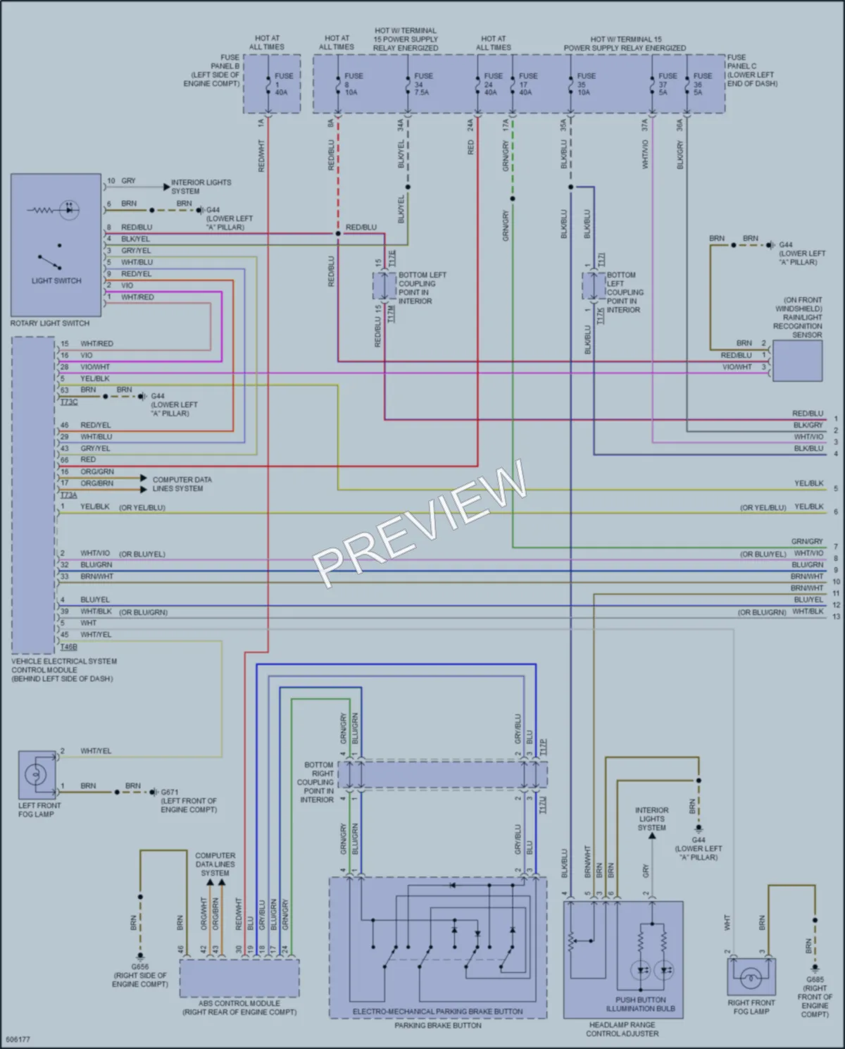 2018 Volkswagen Tiguan Headlights wiring diagram preview