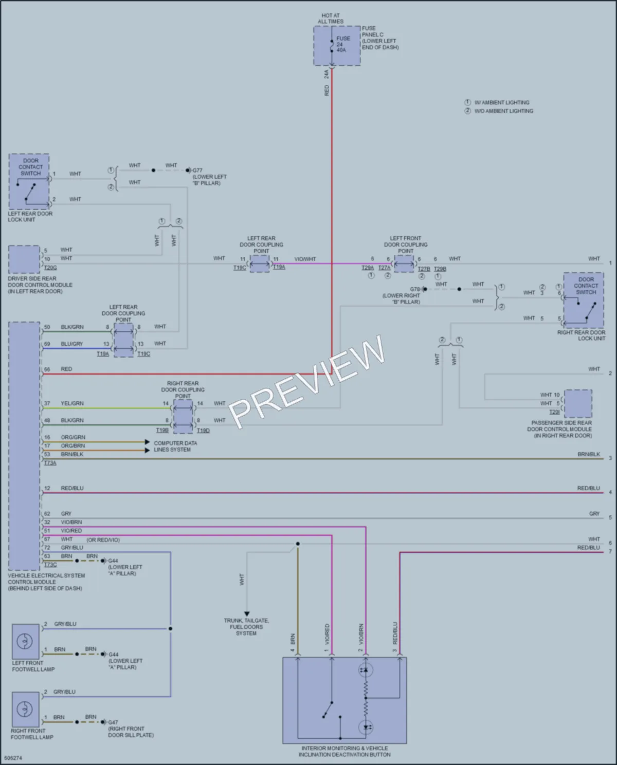 2018 Volkswagen Tiguan Interior Lights wiring diagram preview