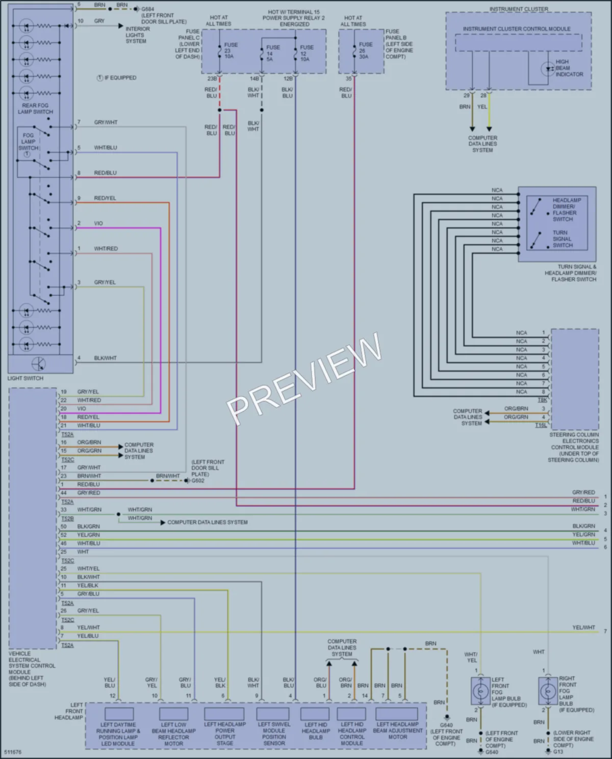 2018 Volkswagen TiguanLimited Headlights wiring diagram preview