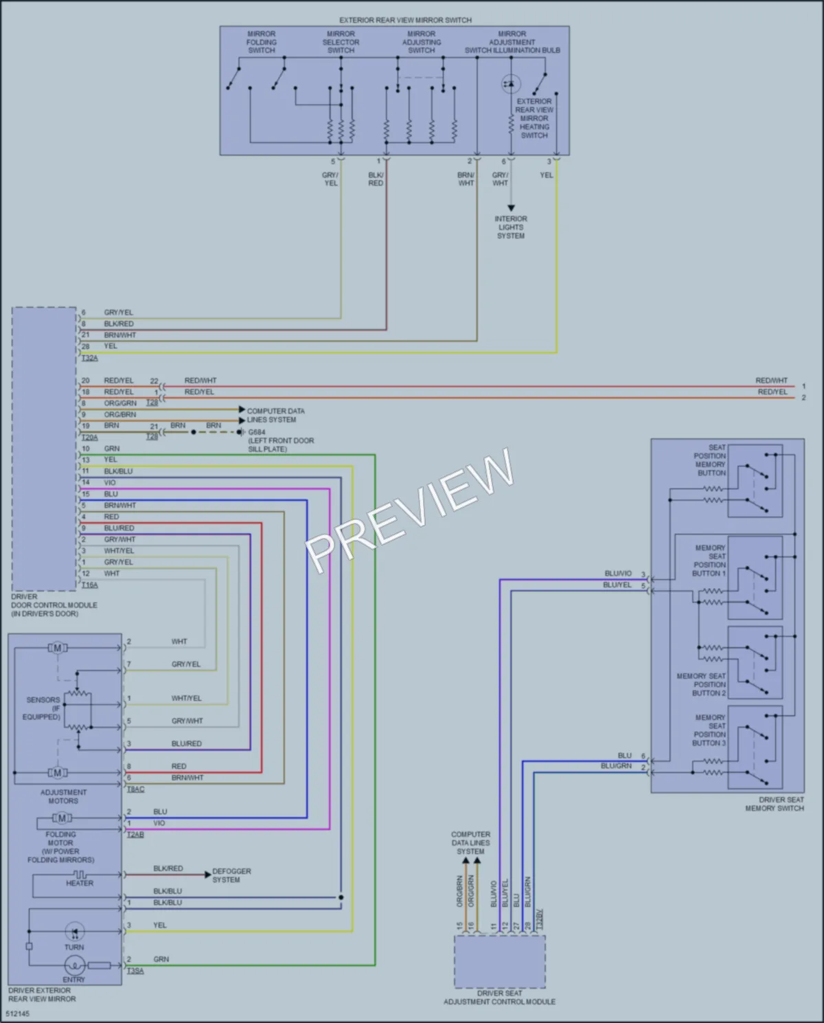 2018 Volkswagen TiguanLimited Memory Systems wiring diagram preview