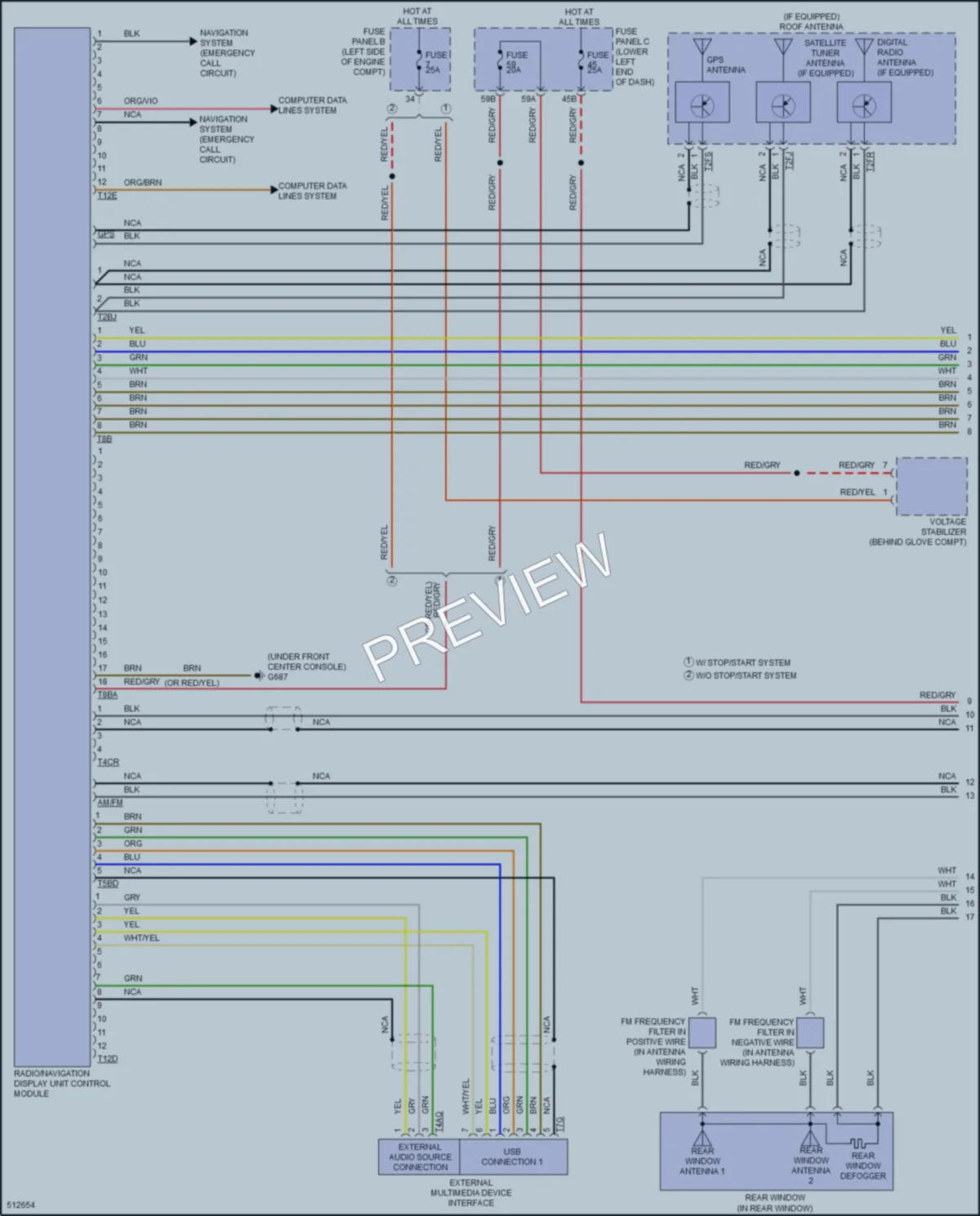 2018 Volkswagen TiguanLimited Radio wiring diagram preview