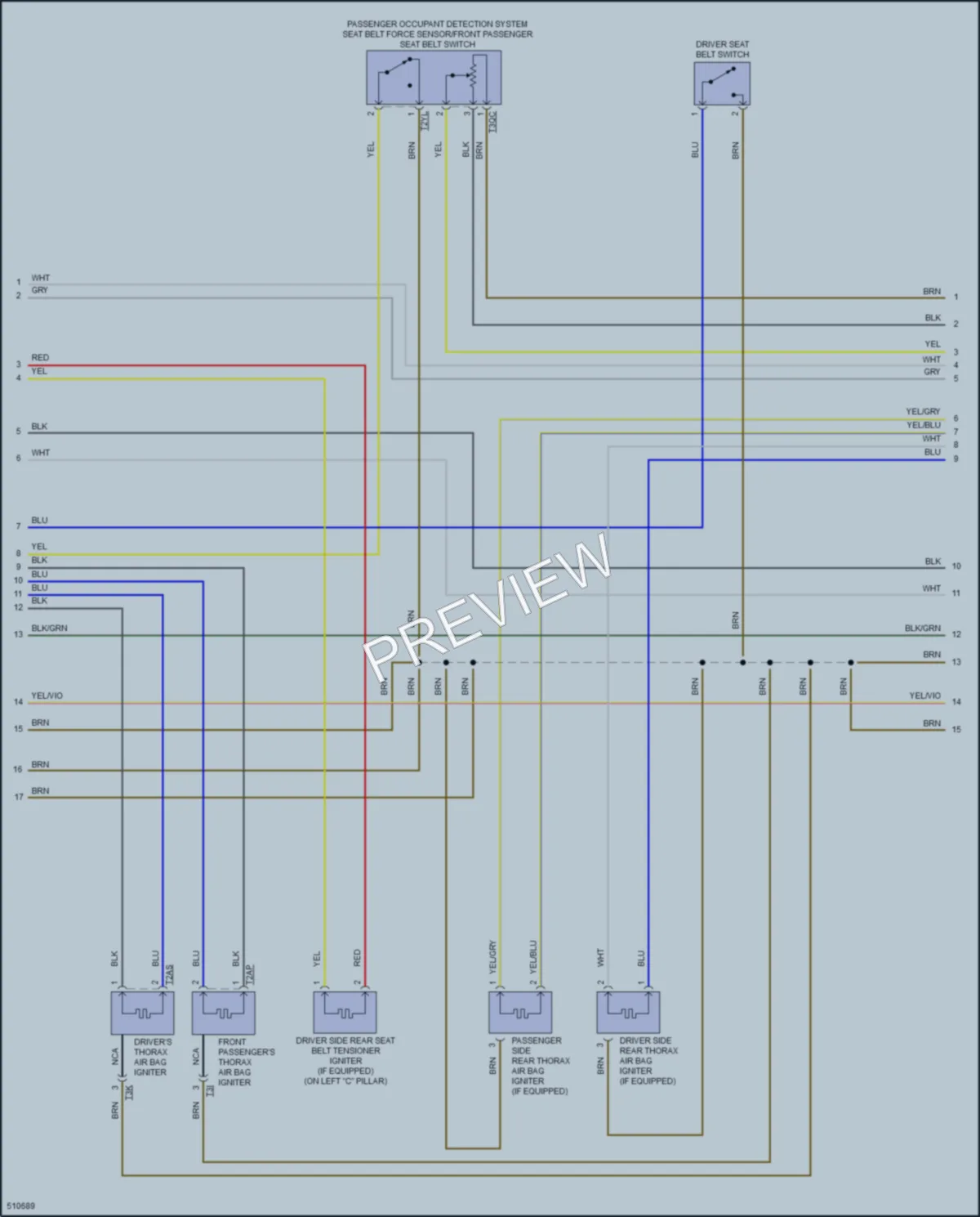 2018 Volkswagen TiguanLimited Supplemental Restraints wiring diagram preview