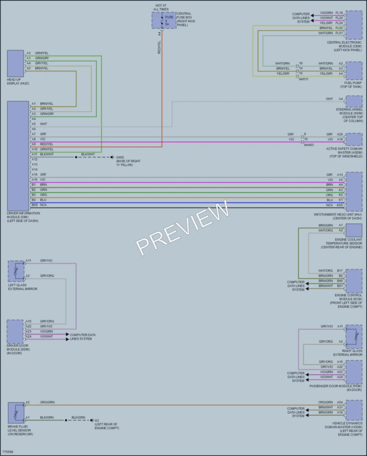 2018 Volvo XC90 Instrument Cluster wiring diagram preview