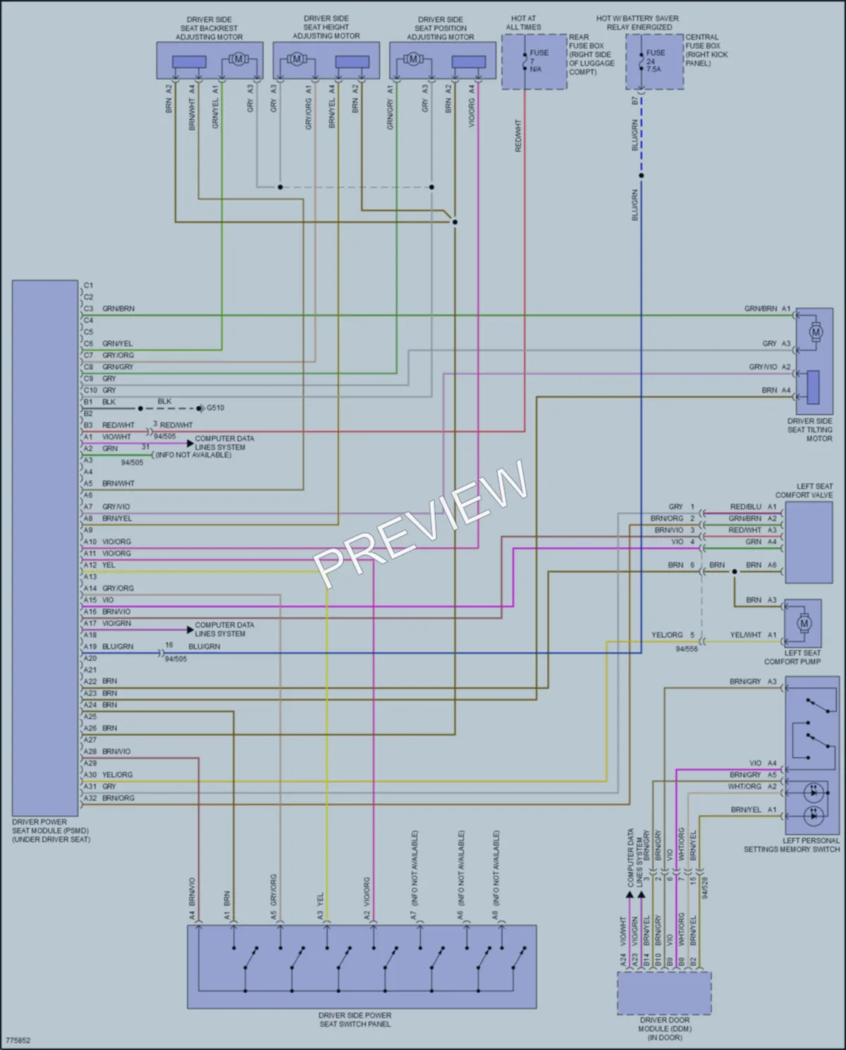 2018 Volvo XC90 Memory Systems wiring diagram preview
