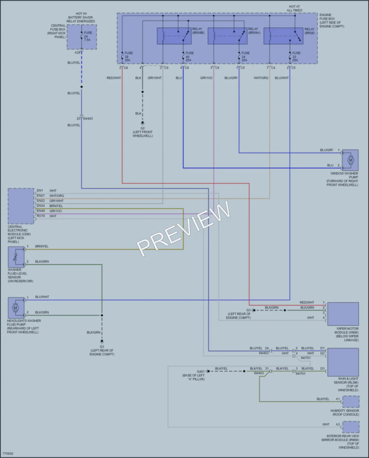 2018 Volvo XC90 Wiper Washer wiring diagram preview