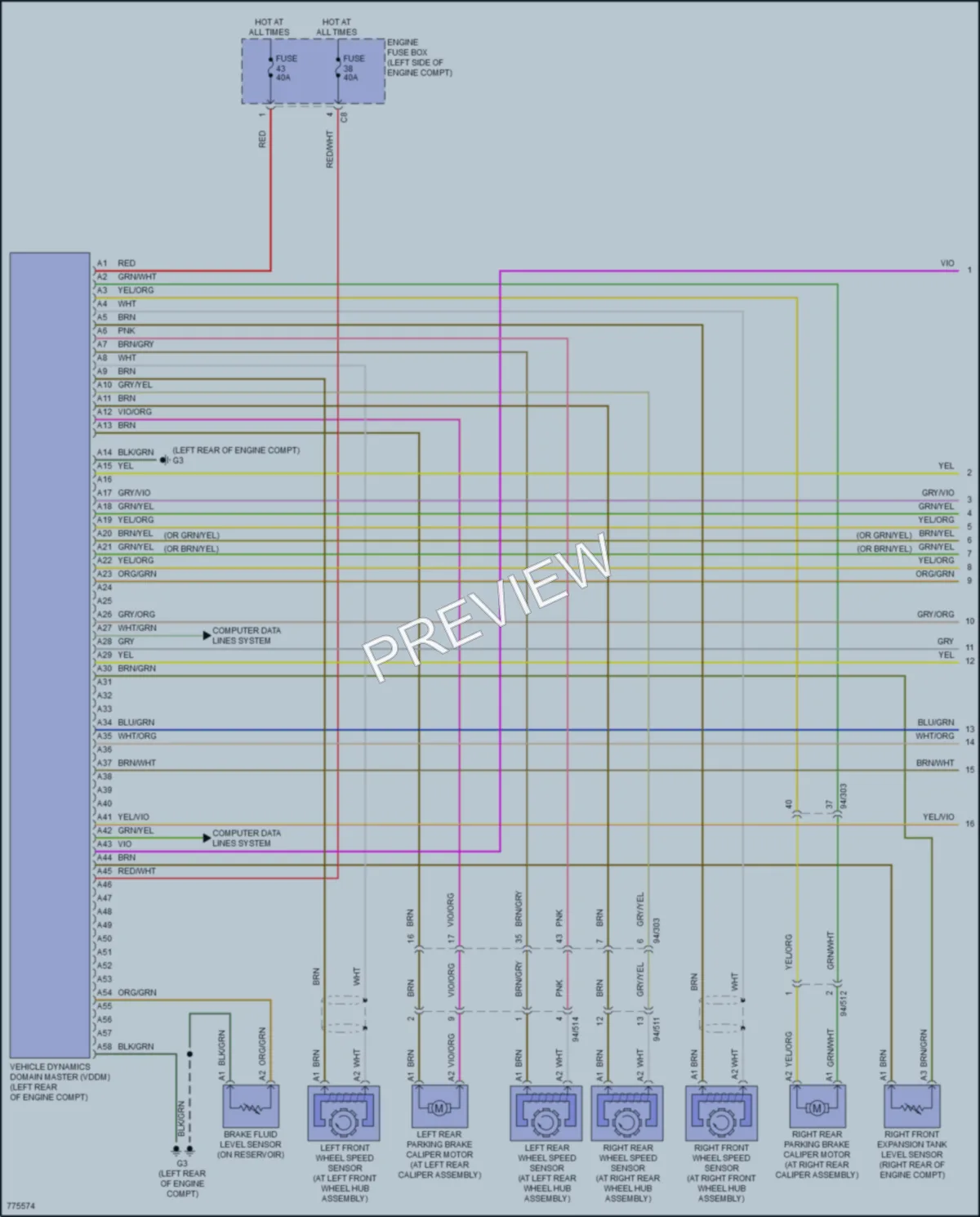 2018 Volvo XC90PlugIn Anti Lock Brakes wiring diagram preview
