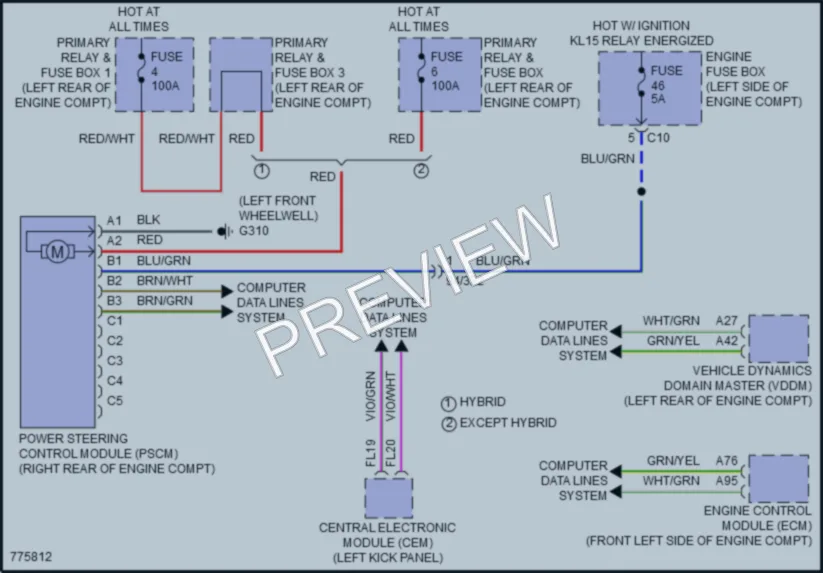 2018 Volvo XC90PlugIn Electronic Power Steering wiring diagram preview
