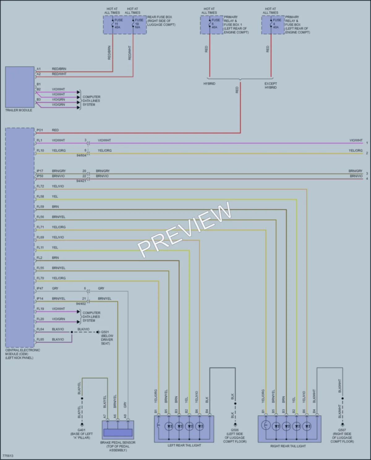 2018 Volvo XC90PlugIn Exterior Lights wiring diagram preview