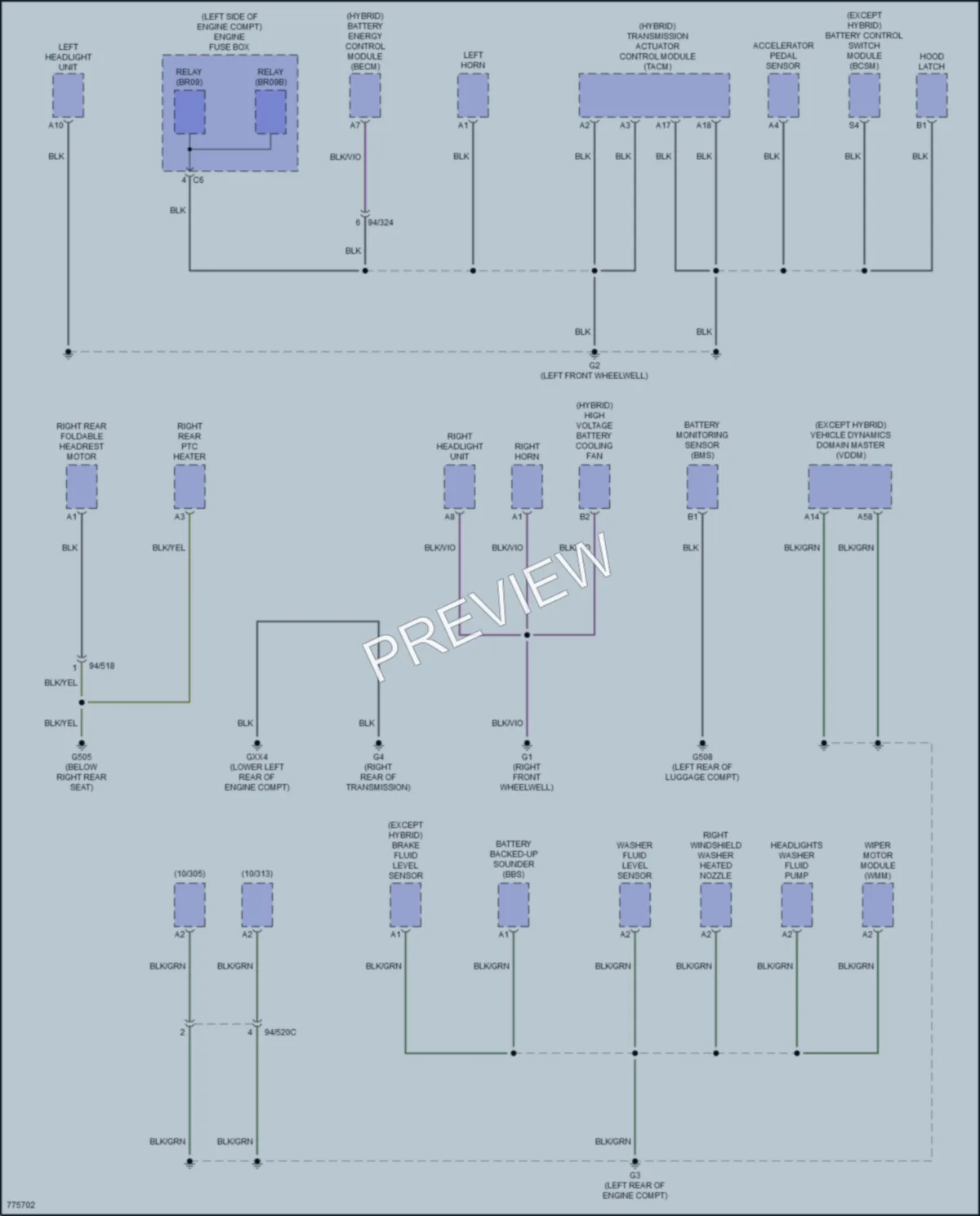 2018 Volvo XC90PlugIn Ground Distribution wiring diagram preview