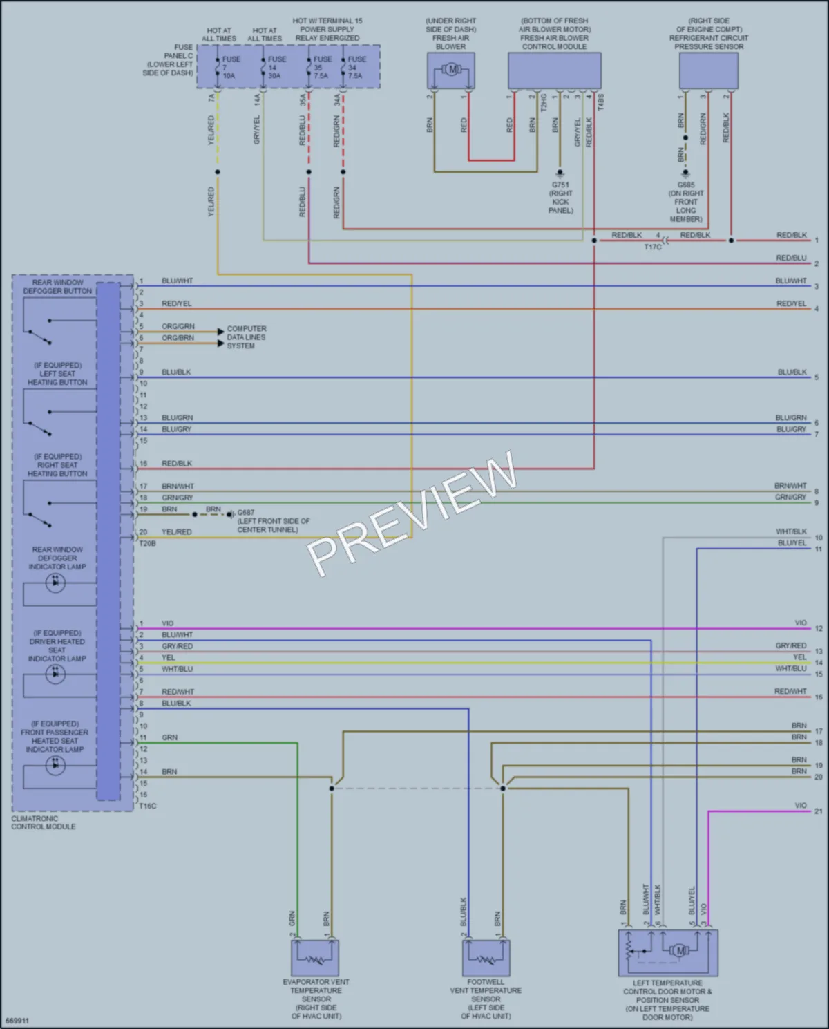 2019 Audi A3 Air Conditioning wiring diagram preview