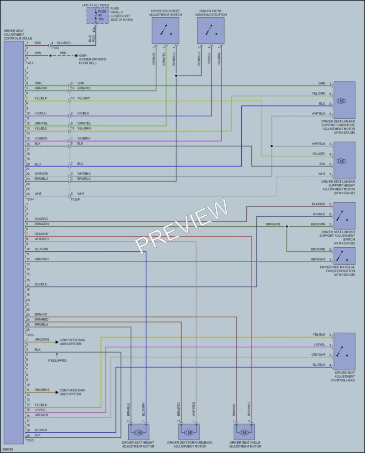 2019 Audi A3 Memory Systems wiring diagram preview